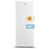 COMFEE' 160 L Congelador Vertical, Armario, Puerta Reversible, Blanco | 42 dB Silencioso, Altura 142cm, 183 kWh/año, Temp Ajustable, Patas Ajustables, Strong freezing power, RCU160WH2(E)