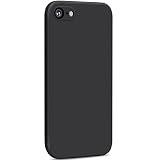 Yisica 1 Pack Funda de Silicona Compatible con iPhone SE 2020 / iPhone 8 / iPhone 7, Funda de Silicona con [Forro de Microfibra Suave] Protección Completa, 4.7'（Negro）
