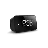 Philips TAR3356/10 Radiodespertador FM con Alarma Dual, Pantalla LED Grande, Temporizador de Sueño, Radio Digital con 20 Presintonías y Batería de Reserva