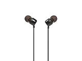 JBL Tune 110, Auriculares Intrauditivos Universales, Negro | Sonido Pure Bass JBL, Control Remoto con Micrófono con 1 Solo Botón, Cable Plano sin Enredos