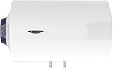 Ariston Blu1 Eco H - Termo Eléctrico 80 Litros Horizontal, Eficiencia B | Calentador de Agua WaterPlus, Shower Ready, Regulación, Depósito Titanio - Servicio Post-Venta solo Disponible en España