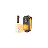 Calefactor Bajo Consumo Enchufe 2 Niveles Calefactor Eléctrico Cerámico PTC | Calentamiento Rápido 1200W, Temporizador 1-12H, Protección Seguridad con Control Remoto para Hogar Oficina Dormitorio Baño