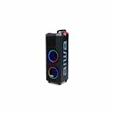 Aiwa KBTUS-608: Sistema de Audio TWS con 600W de Potencia e iluminación Frontal RGB (Bluetooth, Altavoces de 8' con Tecnología Hyperbass, 12V, USB, Micro SD, micrófonos incluidos). Color: Negro.