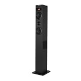 NGS Sky Charm 2.1 – Torre de Sonido Bluetooth 80 W, Sistema 2.1 con Subwoofer Integrado, Entrada Óptica para TV, Puerto USB, Radio FM y Entrada AUX IN