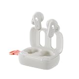 Skullcandy Dime 3 Auriculares In-Ear Inalámbricos, 20 h de Autonomía, Micrófono, Compatibles con iPhone Android y Dispositivos Bluetooth - Bone/Orange Glow