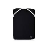 HP Funda Protectora Reversible para Portátiles de hasta 14', Perfil Delgado sin Cremallera, Tejido de Neopreno Desinfectable y Lavable en Lavadora, Color Negro/Plata