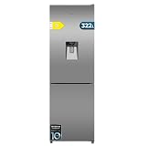 Cecotec Frigorífico Combi Con Dispensador de Agua 322L Bolero CoolMarket Combi 322i WD Inox D. 185,5cm de Alto, 59,5cm de Ancho, Tecnología Multi Airflow, HumidityFlex HUB, LED Interior