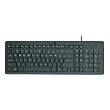 HP 150 Teclado con Cable, 12 Combinaciones de atajos con tecla Fn, Teclado numérico, Negro