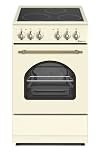 COCINA VITROCERÁMICA CON HORNO ELECTRICO SOLTHERMIC CREMA RÚSTICA ACABADOS DORADOS/50 CM ancho, 3 FUEGOS/HORNO ELECTRICO