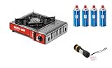 FYSHOP | KIT Supervivencia | Pack Supervivencia | Kit Apagon | Kit Emergencia | Hornillo cocina portatil con 4 cartuchos de gas y linterna Led de regalo