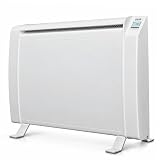 HJM AMC1500 Emisor térmico cerámico Bajo Consumo | Programable | Pantalla LCD | 1500 W | Blanco, 230 V