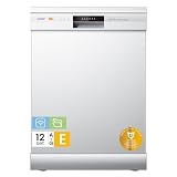COMFEE' CDWPF1201PW Lavavajillas 60cm Libre Instalación, 12 Servicios, WIFI | Blanco, IOT Función, 8 Programas, Lavado Higiénico 70°C, Rápido 30 Min, ECO, Inicio Diferido, 1/2 Carga，Auto-Limpieza, APP