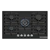 Bosch, Placa de Gas, Serie 6, 75 cm de ancho, 5 Fuegos, negro, PPQ7A6I40