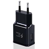 Cargador de Pared USB de Carga Rápida Adaptable Compatible con Samsung Galaxy S22 S21 S20 S10 S6 S7 S8 S9 / Edge/Plus/Active/A53/A71/Note 5/8/9/10/20, Cargador rápido Original de Repuesto 15W EP-TA20