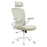 SONGMICS Silla de Escritorio Ergonómica, Malla, Apoyabrazos Abatibles