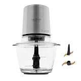 Cecotec Picadora Eléctrica TitanGlass 1000 Max. 500W, 4 Cuchillas Titanio, Pica, Trocea y Corta, ControlSpeed, Bol Cristal 1L, 2 Velocidades, Botón Pulso, Tapa a Presión, Regulable, Lavavajillas