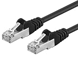 PremiumCord Patch Cable Cat 6a S/FTP, 10Gbit/s, Cable Ethernet, LAN, Conectores RJ45, Flexible y Robusto, AWG 26/7, Conductores 100% CU, Negro, 2 m