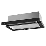 Corberó - Campana Extractora Telescópica 60cm | VINSON636B | 387,6 m3/h | 58 dB | 36,5 W | Iluminación LED | Filtros de Aluminio y Carbón | Negro