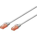 DIGITUS Cable LAN Cat 6 - 3m - Cable de red CCA con RJ45 - U/UTP sin apantallar - Compatible con Cat-6A y Cat-5e - Gris