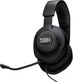JBL Quantum 100M2 cascos circumaurales para gaming, JBL QuantumSOUND Signature, cable de audio de 3.5 mm, compatibles con múltiples plataformas, micrófono desmontable, función de silencio, negro