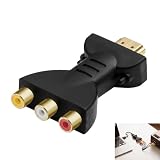 Adaptador HDMI a 3 RCA, HDMI Macho a 3 RCA Hembra Cable Adaptador Audio y Vídeo, Conector HDMI a AV Rojo Blanco Amarillo, Cable de Transmisión de Señal con Contactos Chapados en Oro para Equipos