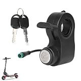 VOLOHAS Cerradura de puerta eléctrica para Kukirin G2 Pro/G2 Max, de 5 polos, interruptor de arranque y palanca de acelerador con llave para patinete eléctrico, cerradura de encendido para patinete