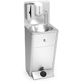 Express Water Silver Plus, Fregadero para Lavabo, Portátil Autónomo Transportable, con Depósito de Agua, en Acero Inoxidable, con Mando por Pedal, Certificado, Completo con Accesorios