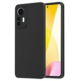 NEW'C Funda para Xiaomi 12 Lite, Negra Silicona Ultrafina