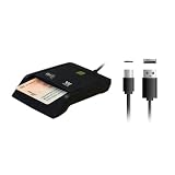 Woxter Lector DNI Electrónico con Conexión Tipo C - DNI Electrónico Inteligente, DNI 3.0 y 4.0, Tipo C, Compatible con PC y Mac, Incluye Adaptador Tipo C a USB A. Color Negro