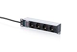 DIGITUS Regleta de 10 Pulgadas – 4 enchufes con Toma de Tierra – 1 U