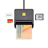 AISENS ASCR-SN02SD-BK Lector de Tarjeta DNI + SD + SIM, Negro | Lector de DNI electrónico, Compatible con tarjetas SD, Compatible con tarjetas SIM