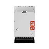 EVVO Lavavajillas Integrable Estrecho DI.2 Slim, Ancho 45 cm, Capacidad 9 cubiertos, Programa Rápido 30 Minutos, Bandeja superior Ajustable, Programa Media Carga, Marca española, Inicio Diferido