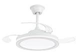 NARVI Ventilador de Techo Silencioso | Control Remoto | 3 Palas Transparentes | Iluminación LED Ajustable 45W | Motor DC Eficiente | Función Invierno/Verano | Blanco