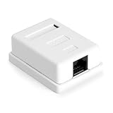 AOOSU 1x CAT 6a Superficie RJ45, Caja de conexiones CAT 6A con 1x Puertos Conector de Red Blindados FTP compatible 10 Gbit LAN Cable 500 MHz