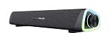 GXTrust Axon Barra de Sonido con Iluminación RGB 12W, Negro | 3.5mm Jack, Alimentación USB, Altavoz PC para Ordenador, Portátil, Móvil, Tablet, TV