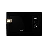 EVVO Microondas Integrable Mi35 Black - 25 Litros, Horno Microondas Multifunción, Función Grill, 1000W, Display Digital, Bloqueo Infantil y Temporizador de 60 Minutos, Negro