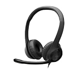 Logitech H390 Auriculares con Cable, USB-A, Color Negro | Auriculares estéreo con cable, micrófono giratorio con supresión de ruido y controles en línea