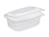 Guillin – ondipack ok800 Pack de 50 cajas micro-ondable a tapas bisagra, plástico, translúcido, 18.5 x 13.5 x 6.5 cm