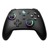 ECHTPower Mando para PC/Switch, 1000Hz Taza, Hall Joystick, 3 Modos, BT+2.4G+Cable, 800mAh Batería, Turbo y Vibración Ajustable, Mando Inalámbrico con Luces para PC/NS/Switch 2/iOS/Android