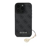 Guess Case - Carcasa para iPhone 16 Pro Max con colgante, color negro