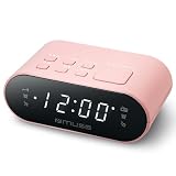 Muse M-10 CPK Radio Reloj Rosa. Radio FM/PLL con 20 presintonias para emisoras de FM. Despertador por Radio. Reloj 24 Horas con LED Blanco de Gran tamaño e Intensidad Ajustable.