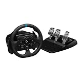 Logitech G G923 Volante Sim Racing con Pedales para PS5, PS4, PC, Negro | Volante y pedales PS4/5, PC, y Mac, Force Feedback TRUEFORCE, 1.000 Hz, respuesta eficaz, control de salida de doble embrague