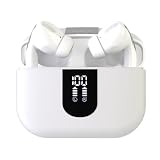iggual Auriculares Inalámbricos Bluetooth 5.3 con Micrófono. Cascos Bluetooth con Cancelación de Ruido CVC8.0, Pantalla LED, Control Táctil, USB-C, Resisten al Agua y Sudor, para Android-iOS(Blanco)