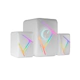Mars Gaming MS-H21, Altavoces Gaming RGB 2.1 y Subwoofer 35W, Sistema Drivers Invertidos 3D Surround, Altavoces Compactos con Iluminación Dinámica RGB, Alimentación USB y Conector Jack 3.5mm, Blanco