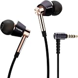 1MORE Triple-Driver HiFi Auriculares In-ear Hi-Res Audio con Cable Integrado de Control Remoto y Micrófono para iPhone y Android Teléfono móviles,E1001 Oro