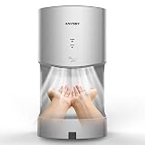 anydry 2630TS Secamanos Automatico Electrico para Montaje En Pared,con Bandeja De Desagüe,Carcasa ABS,1400-1650W.(Plata)