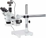 AmScope SM-3TZ-54S-5M de 3.5X-90X trinocular LED Boom Soporte Microscopio Est-reo Plus c-mara de 5MP