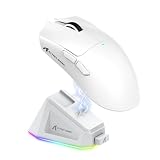 ATTACK SHARK X11 Gaming Mouse with Magnetic Charging Dock, PixArt PAW3311 Gaming Sensor, BT/2.4G Wireless/Wired Gaming Mouse, 22000 dpi, Office Mice Gamer Mice for Win11/Xbox/PS/Mac (White)