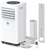 9000 BTU Aire Acondicionado Portátil, 4 en 1: Refrigeración, Ventilador, Deshumidificador y Modo Sueño, Silencioso, con Mando, Temporizador 24h y Kit de Ventana, para Dormitorio, Oficina, Garaje, 33㎡
