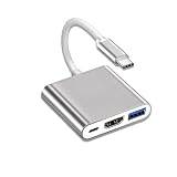 VGE Adaptador HDMI 4K USB C Adaptador Tipo C 3en1 USB C a Multipuerto HDMI